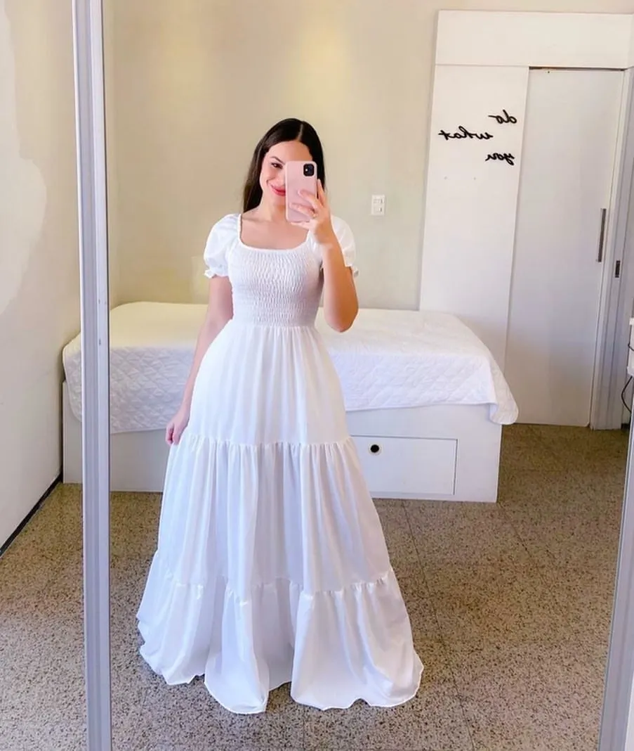 Brownm Brownm New Spring And Summer Women's Dress A Word Broken Shoulder Long Pure Fairy Dress