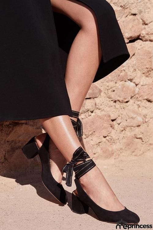 Cut Out Lace Up Low Heel Pumps