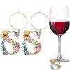 2pcs/set DIY 26 Letters Double Side Diamond Painting Wine Glass Charms Identification Kit