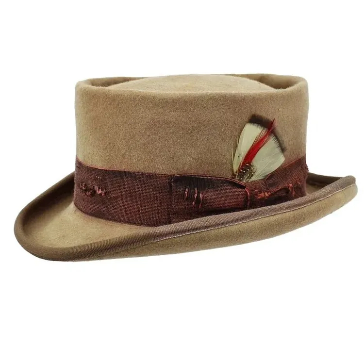 【New】Western Desert Top handmade Sergio Anzani Hatmaker-khaki