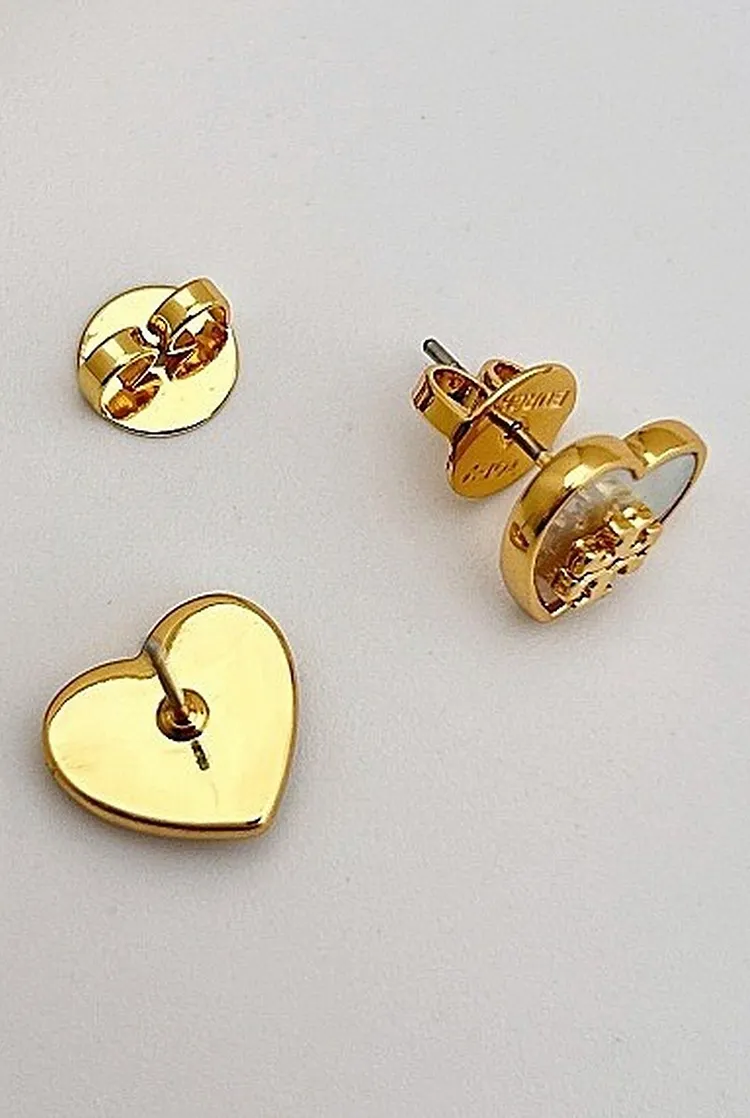 Women's Jewelry Set with Heart Letter Mother of Pearl Earrings and Simple