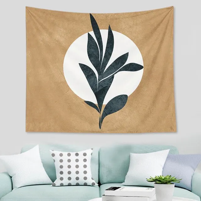 Abstract  nordic Geometric Tapestry Tropic Modern Art Brown Wall Hanging ins Tapestry Decorative Tapestry For Home Decoration