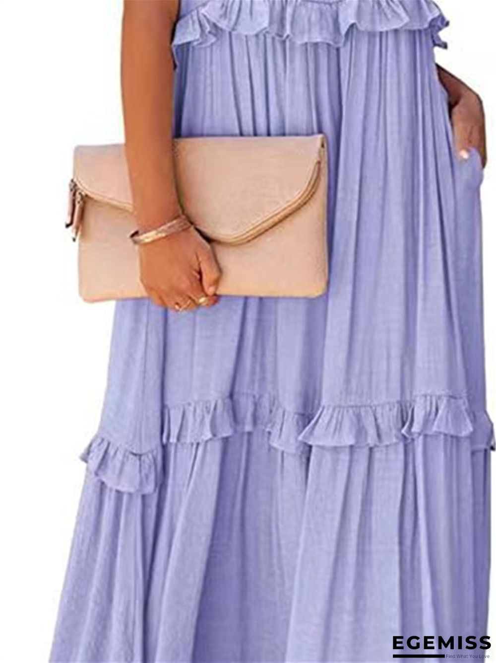 Irregular Cake Skirt No Sleeve Length Mop Holiday Dress | EGEMISS