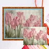11CT Counted/Stamped Pink Tulip - Cross Stitch 35*50cm