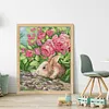 >SALE<Full Embroidery Cotton Thread 11CT Printed Fragrant Rabbit Cross Stitch 42x52cm