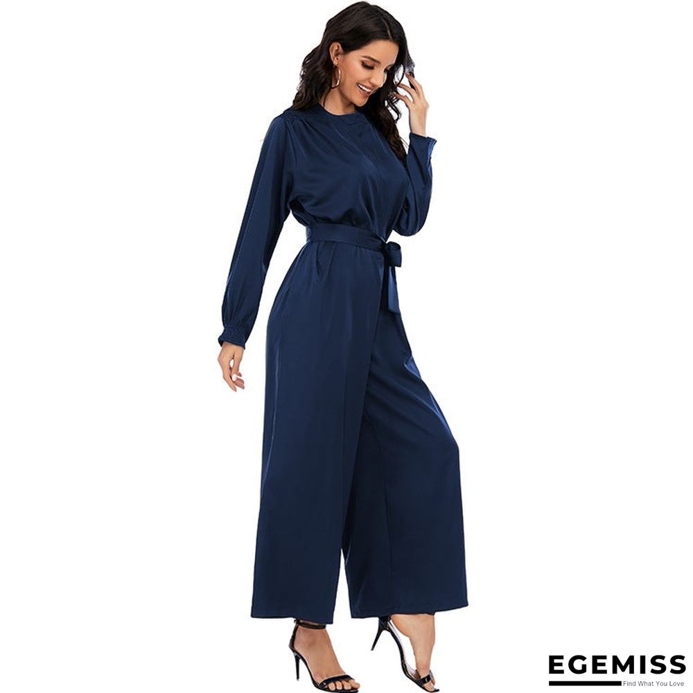 Fashion Jumpsuit Solid Color Waist Temperament Wide-leg Pants | EGEMISS