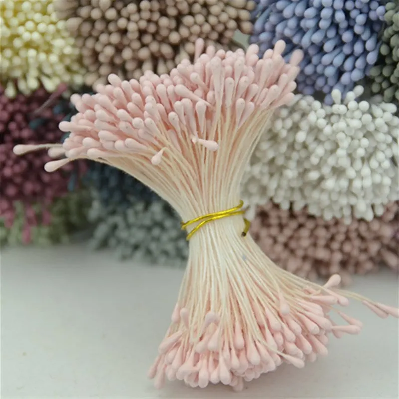 400pcs 1mm Retro Matte Double Heads Mini Flower Stamen Pistil Wedding Decoration DIY Fake Christmas Scrapbooking Gift box craft