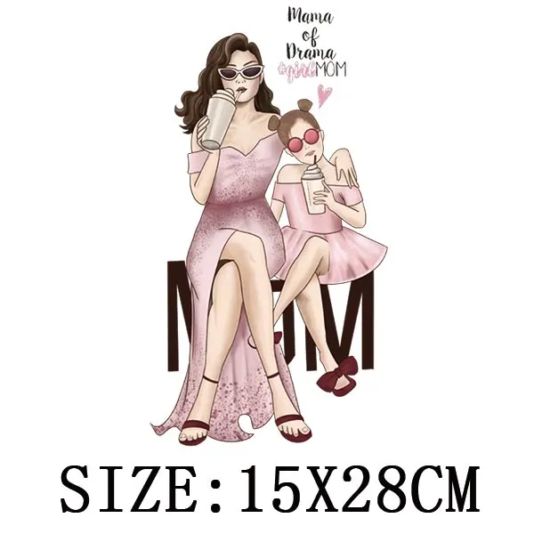 Mom&Children Thermal Stickers On T-shirt DIY Washable Patch On Clothes Lovely Design Iron On Transfer For Hoodies Hat Decoration