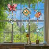 6Pcs DIY Diamond Painting Wind Chimes Crystal Window Suncatcher Craft Set Birthday Gifts Home Garden Decor
