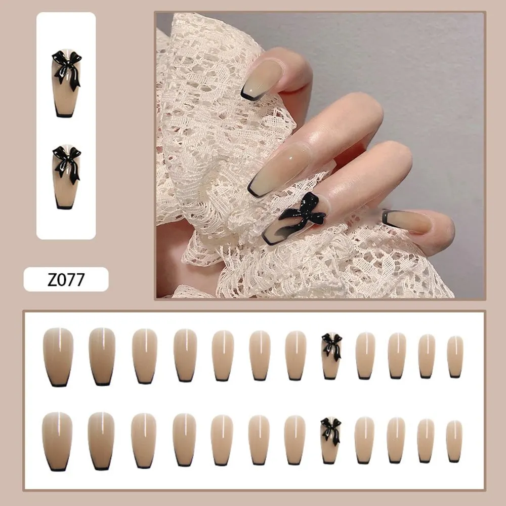 24pcs/Box Long Coffin False Nails with Dragon Pattern Design Ballerina Manicure Patches Press On Nails Full Cover Nail Tips-Nail Inspo