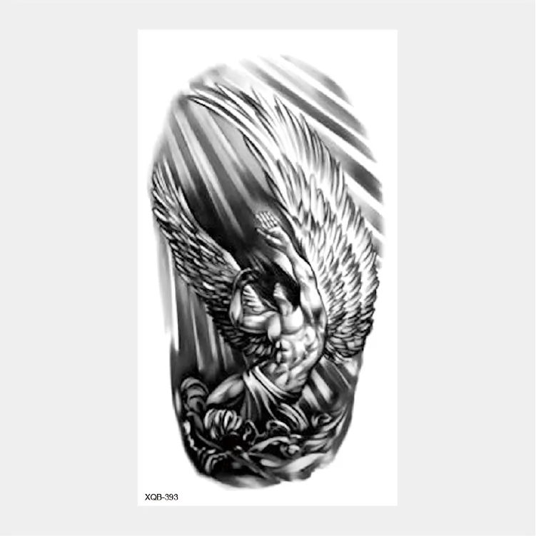 Sdrawing Temporary Tattoo Stickers Animal Tiger Lion Wolf Head Domineering Half Arm Big Picture Water Transfer Tatto Sticker