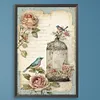 Bird Peony Cage-Paint by Numbers Acrylic Painting 40*60CM(Poster style）