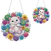 Succulent Bush White Cat Double Sided - 5D DIY Pendant