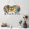 DIY Diamond Painting Double Sided Effect Stained Glass Panel Decorative Home Garden Decoration Hanging Kit(Flower God)