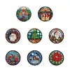 8 PCS Acrylic Single-Sided DIY Diamond Painting Hanging Pendant (Santa Cardinal)