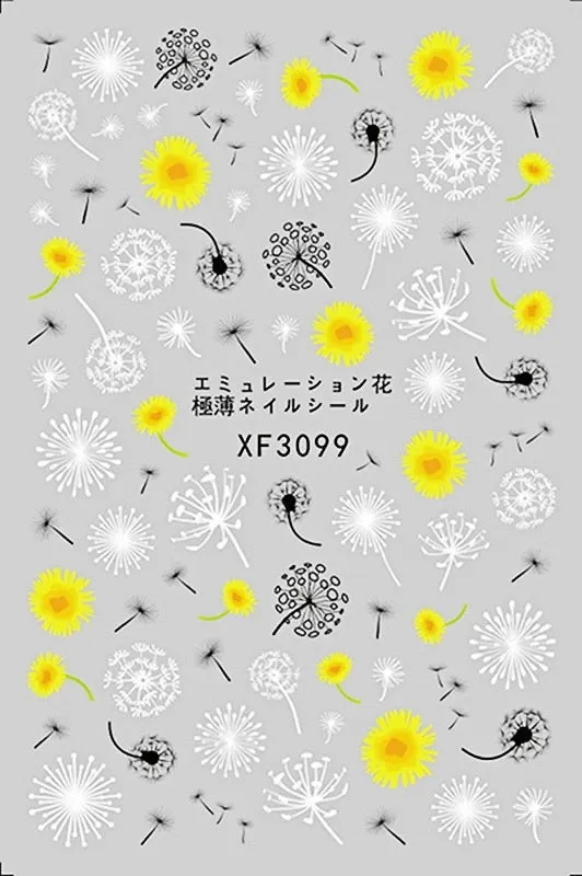 3D Nail Art Stickers Manicure Decoration Design Nail Art Decal Green Clover Leaf Nail Art Designer Decals Beautiful Flower