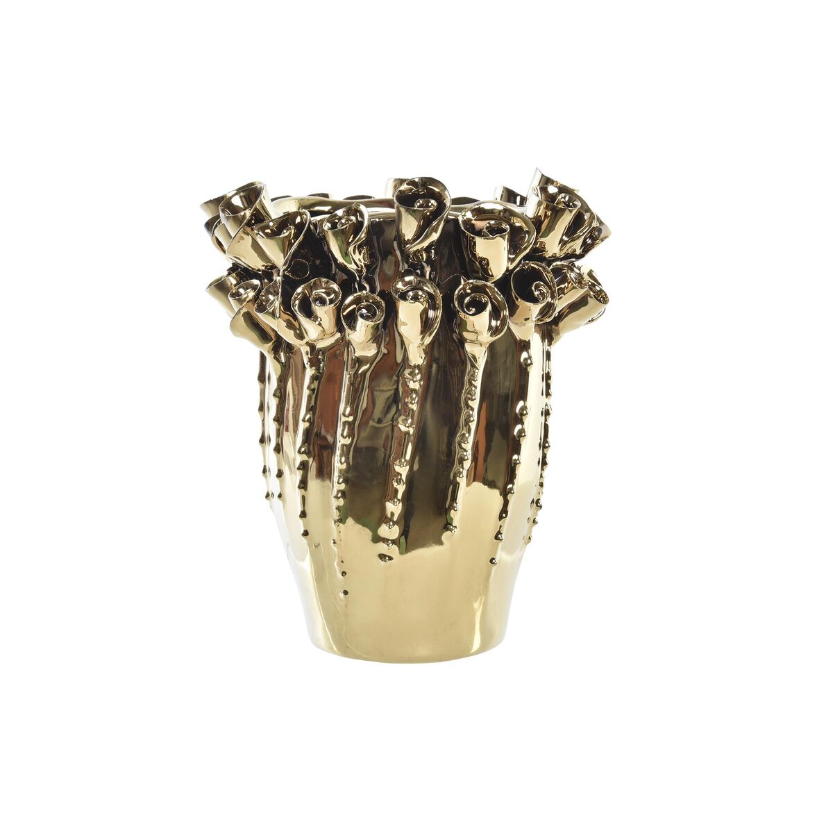 Vase DKD Home Decor Porcelain Golden Modern (18 x 18 x 23 cm)