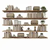 [US Local Warehouse] 5 Tier Floating Shelves Long Wooden Shelf 72x11.81in Adjustable Display Bookshelf with Heavy-Duty Bracket for Living Room Bathroom Kitchen