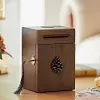 Retro Piggy Bank Made Of Rubber And Solid Wood With Key And Handle For Large Coin Storage With Lock For Safe Coin Storage Creative Portable Home Decoration