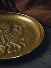 Cthulhu Brass Tray, Decorative Round Tray, Vintage Brass Tray, Storage Tray