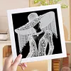 Lady Special Shape Partial Drill Dimond Art Paintings with Plastic Frame 17x17cm
