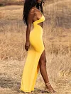 Sexy Irregular Clipping Backless Maxi Dress