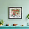 >SALE<Embroidery Eco-cotton Thread 14CT Printed Xmas Window Cross Stitch 34x30cm