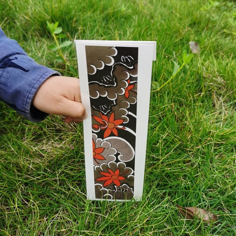 Waterproof Flower Arm Temporary Tattoo Sticker Chinese Wind Arm Ring Wave Art Dec Fake Tattoo Men Women Foot Ring Tattoo Sticker