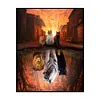 Three Cats Shadow - Full Embroidery 3 Strands 11CT Stamped Cross Stitch - 50*60CM - Large Size
