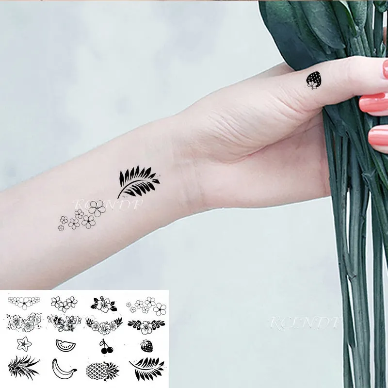 Waterproof Temporary Tattoo Sticker Wings Feather Small Element Fake Tatto Flash Tatoo Hand Arm Chest Art for Kids Men Women