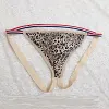 Sexy leopard print men's bag ice silk thong