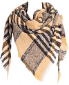 Women's Warm Woollen Scarf Triangle Shawls Winter Scarves Stripe Plaid Scarf