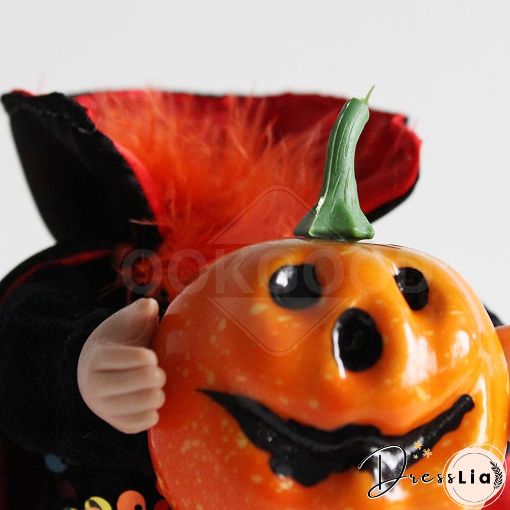 Unique Vampire Gnome Doll With Pumpkin For Halloween Gift And Decoration