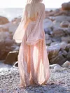 Spangle Backless Flared Sleeves Maxi Dresses
