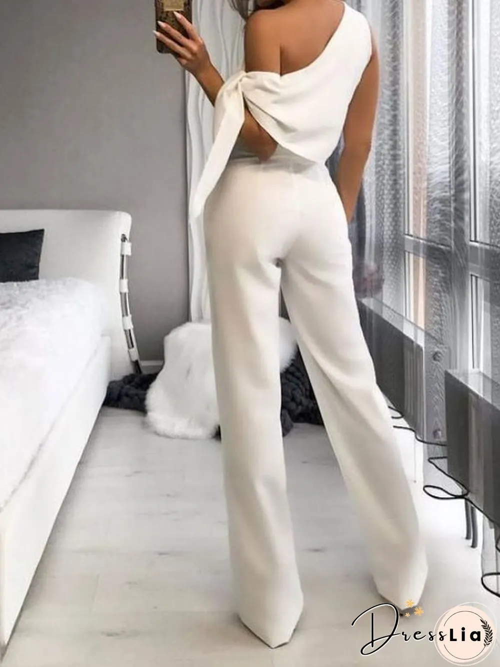 Women'S Jumpsuits Loose Off-Shoulder Sleeveless Jumpsuit
