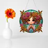>SALE<Double Sided Special Shape Cute Girl Diamond Painting Hanging Pendant for Wall