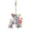 DIY Diamond Painting Butterfly Flower Lettter Keychain Kit