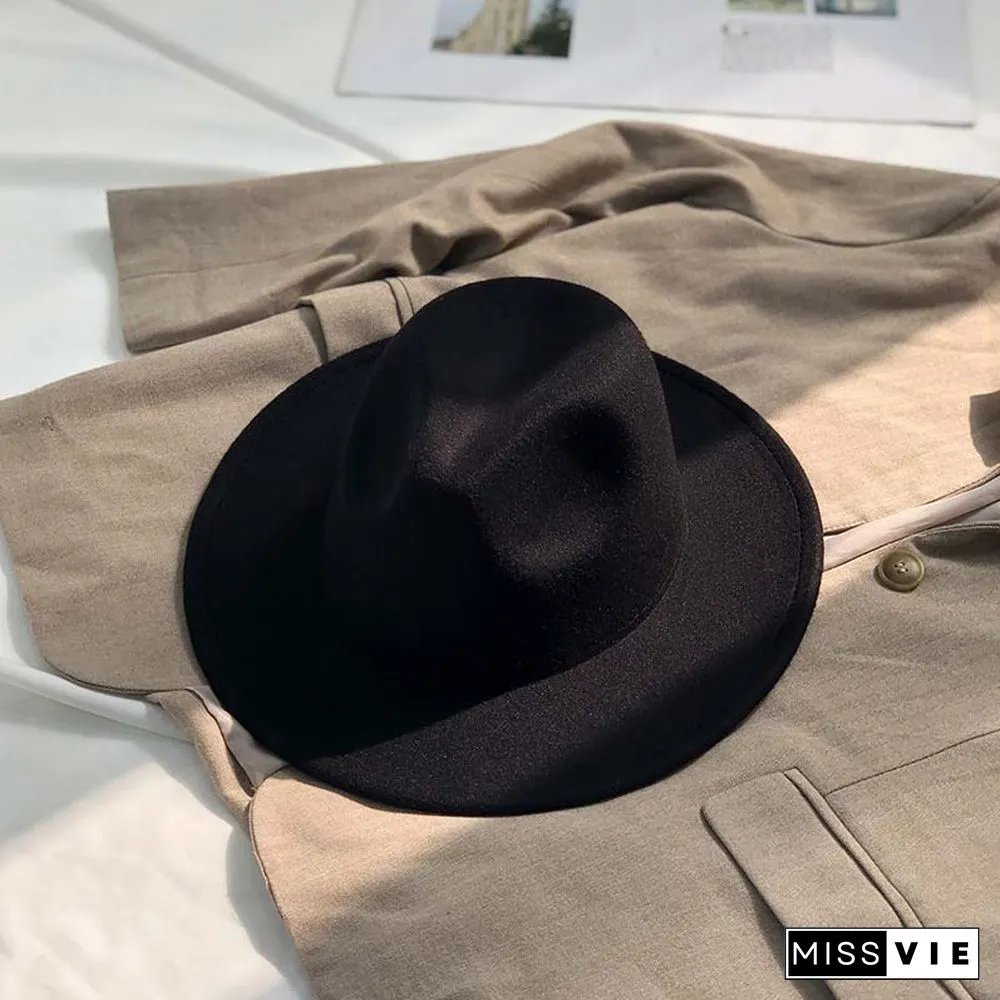 Vintage Pure Color Fedora Hat