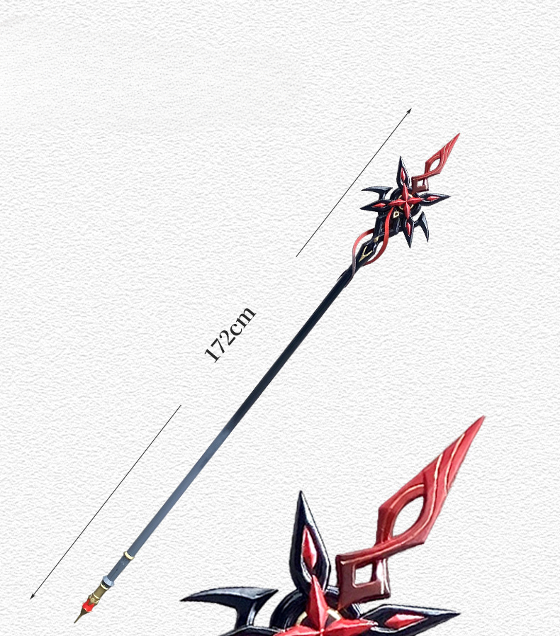 [Wetrose] In Stock Genshin Impact Crimson Moon's Semblance Knave Arlecchino Weapon Model Scythe Pike Cosplay Props