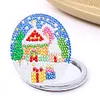 DIY Double Sided Special Shape Diamond Painting Compact Mirror Kit(Snow Room)