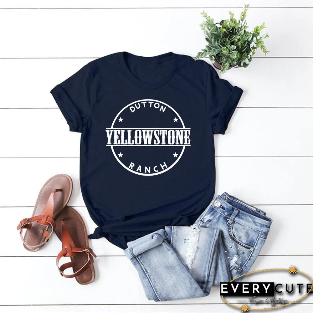 Dutton Ranch Yellowstone Tv Shows Graphic T Shirt Women Cotton White Black Beth Dutton T-Shirt Rip Wheeler Dutton Ranch Tops