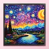 Van Gogh Starry Sky - 14CT Stamped Cross Stitch 40*40cm/15.75*15.75in