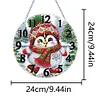 (US Local) DIY Xmas Diamond Painting Ornament with Clock Function Creative Craft