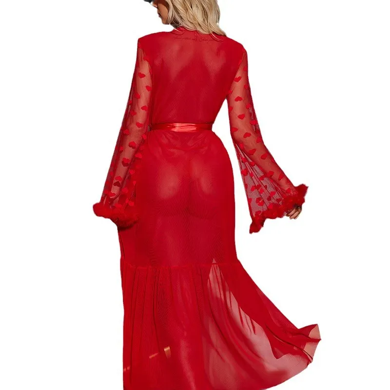 Churchf Sex Lingerie Sexy Women's Tingle Pyjamas Seduction Cardigan Bathrobe Home