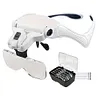LED Head Magnifier 5 Interchangeable Lenses 1.0X to 3.5X Magnifying Glasses