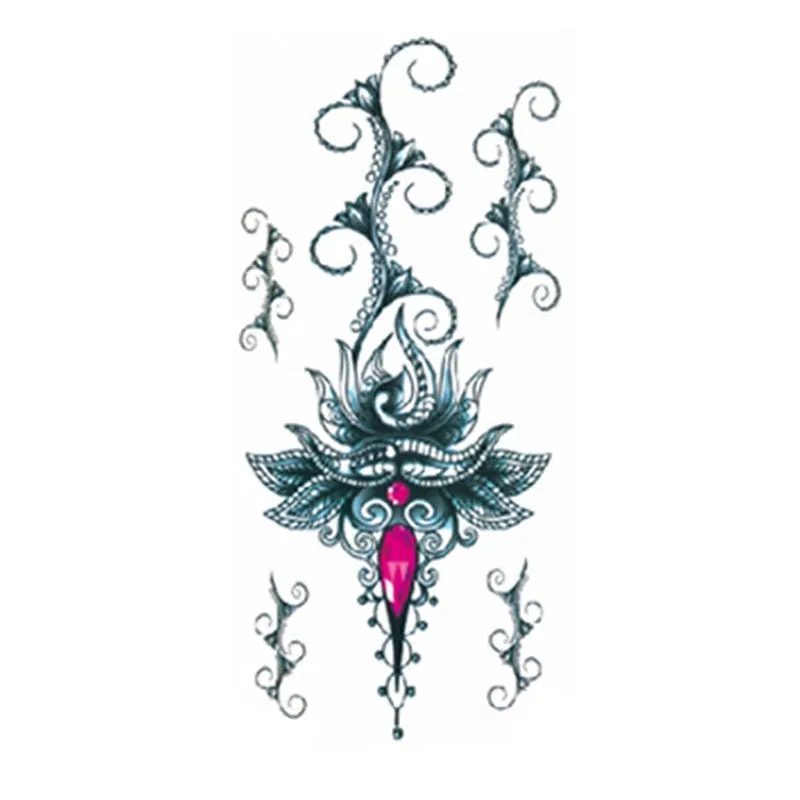 New Temporary Tatoo for Women Sexy Chest Waist Stickers Clavicle Big FakeTattoo Art Deco Beauty Scar Waterproof Tattoo Stickers