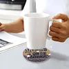 8Pcs/set Diamond Painting Saying Coaster Cup Cushion with Rack Home Decor