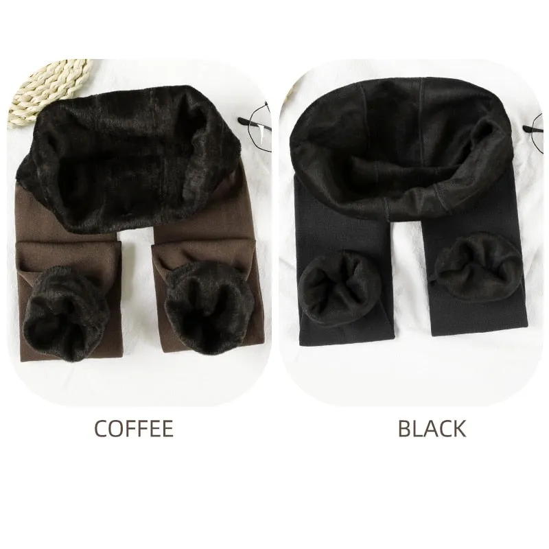 ATHVOTAR 2 Pcs Winter Warm Leggings Women Velvet Thick Leggings Push Up High Waist Skinny Thermal Leggings Women