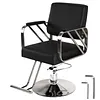 [US Local Warehouse] Hairdresser Barber Salon Chair Capacity 420 Lbs Barber Chair with Heavy Duty Hydraulic Pump 360 Swivel Adjustable Styling Equipment for Barbershop Home Hairdresser (Silver)