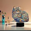 Gorgeous Animal Diamond Painting Night Light 5D DIY Diamond Painting Lamp (Cat)